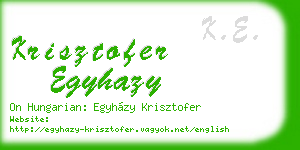 krisztofer egyhazy business card